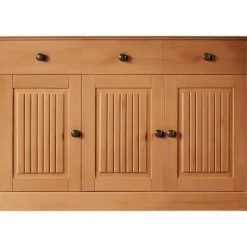 Mille - Dressoir met 3 deuren en 2 lades in natuurlijk grenen