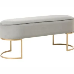 MILRY - Voetenbank - Lichtgrijs - Fluweel