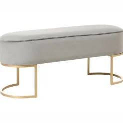 MILRY - Voetenbank - Lichtgrijs - Fluweel