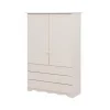 Minik - Kledingkast met 2 deuren en 3 laden en wit grenen