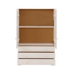 Minik - Kledingkast met 2 deuren en 3 laden en wit grenen