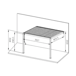 Mirador Classic overkapping muur 300 x 400 cm antraciet