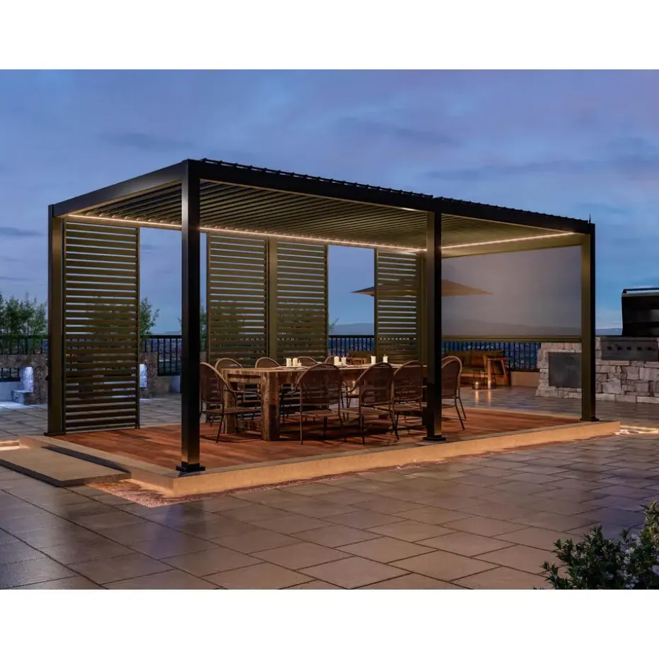 Mirador Deluxe overkapping elektrisch met LED 300 x 600 antraciet