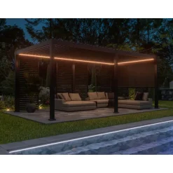 Mirador Deluxe overkapping elektrisch met LED 300 x 600 antraciet