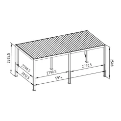 Mirador Deluxe terrasoverkapping 300 x 600 cm antraciet