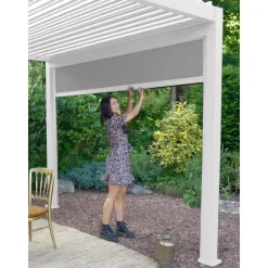 Mirador pull down zijscherm 4M windscherm wit