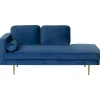 MIRAMAS - Chaise longue - Blauw - Linkerzijde - Fluweel