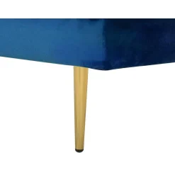 MIRAMAS - Chaise longue - Blauw - Linkerzijde - Fluweel
