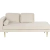 MIRAMAS - Chaise longue - Beige - Linkerzijde - Fluweel