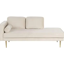MIRAMAS - Chaise longue - Beige - Linkerzijde - Fluweel