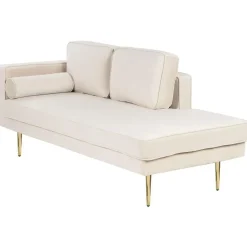 MIRAMAS - Chaise longue - Beige - Linkerzijde - Fluweel