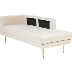 MIRAMAS - Chaise longue - Beige - Linkerzijde - Fluweel
