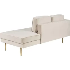 MIRAMAS - Chaise longue - Beige - Linkerzijde - Fluweel