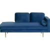 MIRAMAS - Chaise longue - Blauw - Rechterzijde - Fluweel