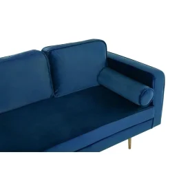 MIRAMAS - Chaise longue - Blauw - Rechterzijde - Fluweel
