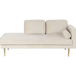 MIRAMAS - Chaise longue - Beige - Rechterzijde - Fluweel