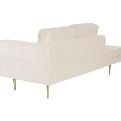 MIRAMAS - Chaise longue - Beige - Rechterzijde - Fluweel