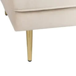 MIRAMAS - Chaise longue - Beige - Rechterzijde - Fluweel