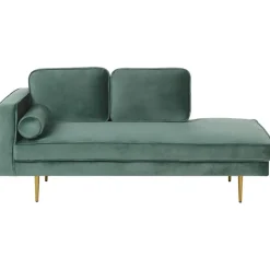 MIRAMAS - Chaise longue - Groen - Linkerzijde - Fluweel