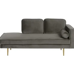 MIRAMAS - Chaise longue - Grijs - Rechterzijde - Fluweel
