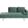 MIRAMAS - Chaise longue - Groen - Rechterzijde - Fluweel