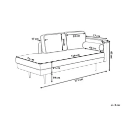 MIRAMAS - Chaise longue - Groen - Rechterzijde - Fluweel