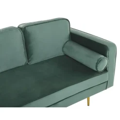 MIRAMAS - Chaise longue - Groen - Rechterzijde - Fluweel
