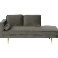 MIRAMAS - Chaise longue - Grijs - Linkerzijde - Fluweel