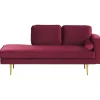 MIRAMAS - Chaise longue - Rood - Rechterzijde - Fluweel
