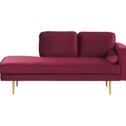 MIRAMAS - Chaise longue - Rood - Rechterzijde - Fluweel