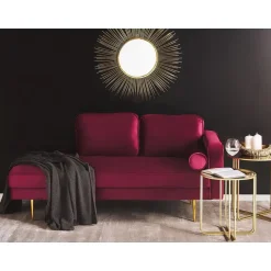 MIRAMAS - Chaise longue - Rood - Rechterzijde - Fluweel