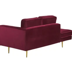 MIRAMAS - Chaise longue - Rood - Rechterzijde - Fluweel