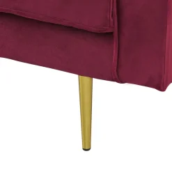 MIRAMAS - Chaise longue - Rood - Rechterzijde - Fluweel