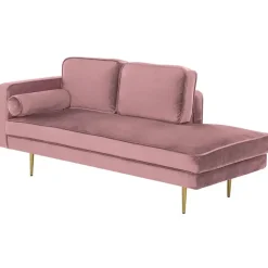 MIRAMAS - Chaise longue - Roze - Linkerzijde - Fluweel