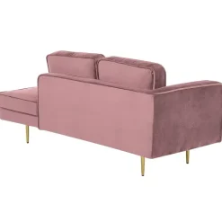 MIRAMAS - Chaise longue - Roze - Linkerzijde - Fluweel