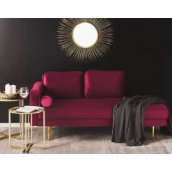 MIRAMAS - Chaise longue - Rood - Linkerzijde - Fluweel