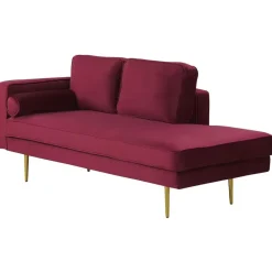 MIRAMAS - Chaise longue - Rood - Linkerzijde - Fluweel