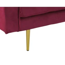 MIRAMAS - Chaise longue - Rood - Linkerzijde - Fluweel