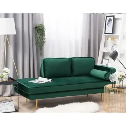 MIRAMAS - Chaise longue - Smaragdgroen - Rechterzijde - Fluweel