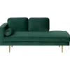 MIRAMAS - Chaise longue - Smaragdgroen - Linkerzijde - Fluweel