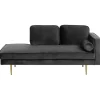 MIRAMAS - Chaise longue - Zwart - Rechterzijde - Fluweel