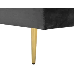 MIRAMAS - Chaise longue - Zwart - Rechterzijde - Fluweel