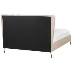 MIRIBEL - Tweepersoonsbed - Taupe - 140x200 - Fluweel