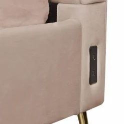 MIRIBEL - Tweepersoonsbed - Taupe - 140x200 - Fluweel