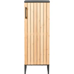 MISCANTI - Badkamerkast - Lichtbruin/Zwart - 30 x 90 cm - Bamboehout