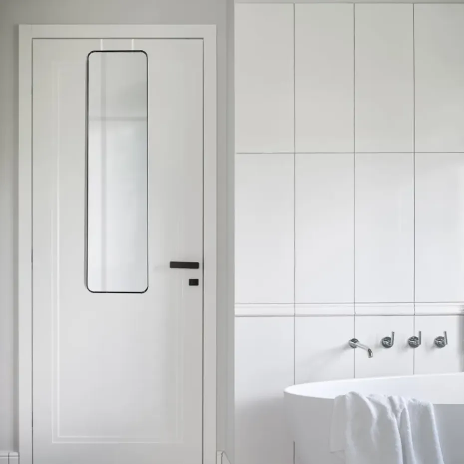 MISOU Deurspiegel Wandspiegel Passpiegel Ovaal Zwart 120x30cm Metaal