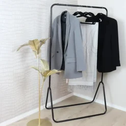 MISOU Kledingrek Metaal Industrieel Zwart 80x44x145cm