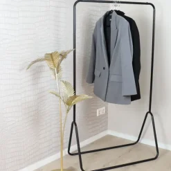 MISOU Kledingrek Metaal Industrieel Zwart 80x44x145cm