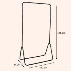 MISOU Kledingrek Metaal Industrieel Zwart 80x44x145cm