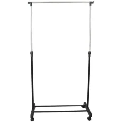 MISOU Kledingrek op Wieltjes Enkel Zwart Metaal Verstelbaar